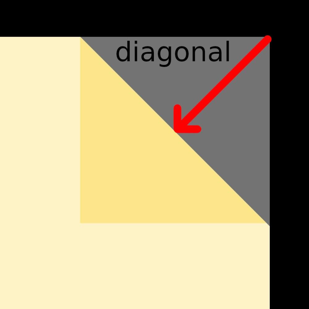 Cutout effect showing diagonal